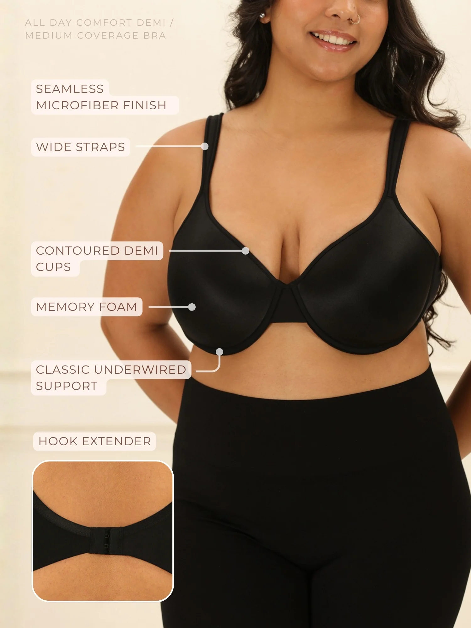 All Day Comfort Demi / Medium Coverage Bra - Image 3