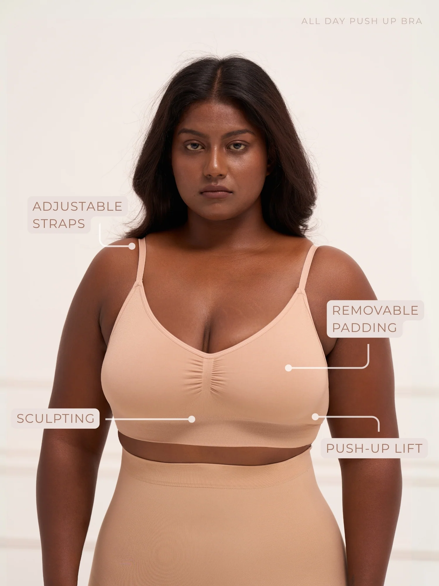 All Day Push Up Bra - Lightly Padded Full Coverage Wireless Bra with Adjustable Straps - Image 15