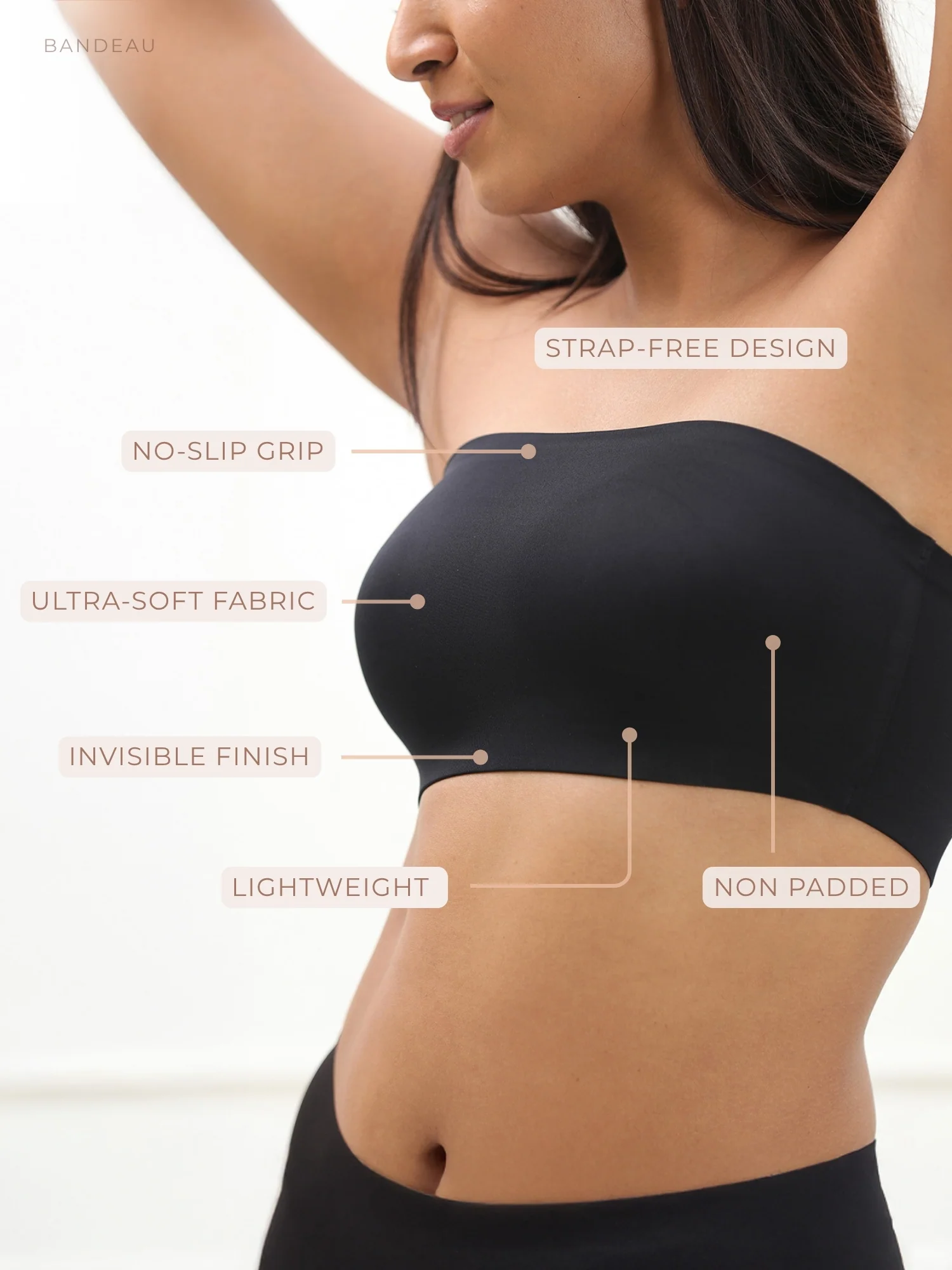 Bandeau - No Slip Non-Padded Wireless Seamless Tube Bra - Image 13