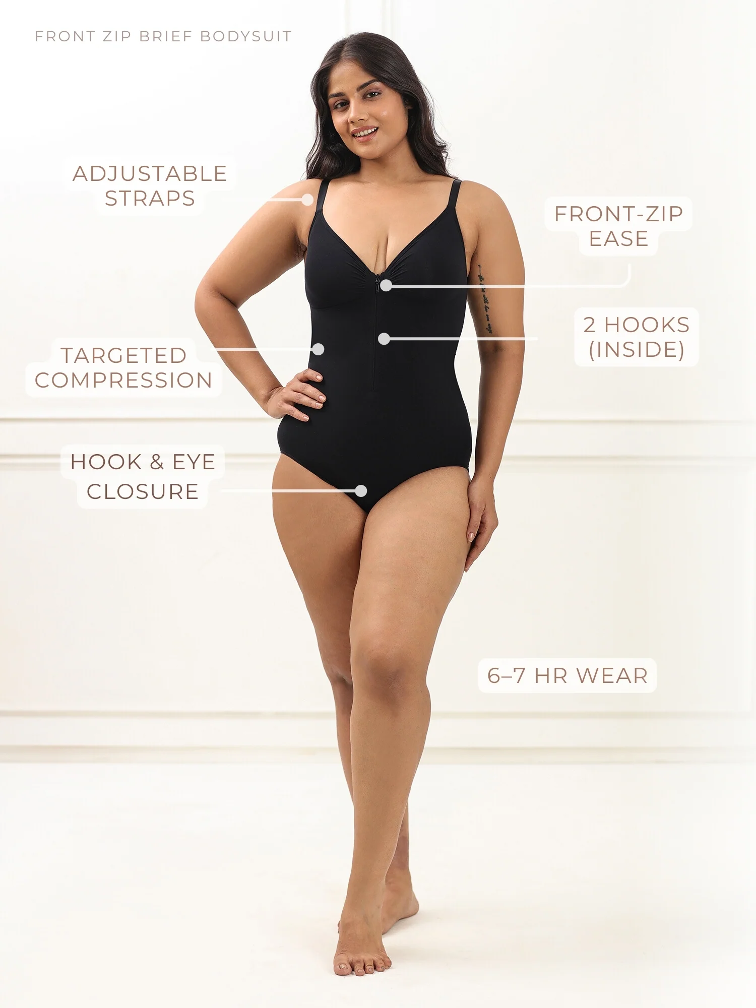 Front Zip Brief Bodysuit - Image 12