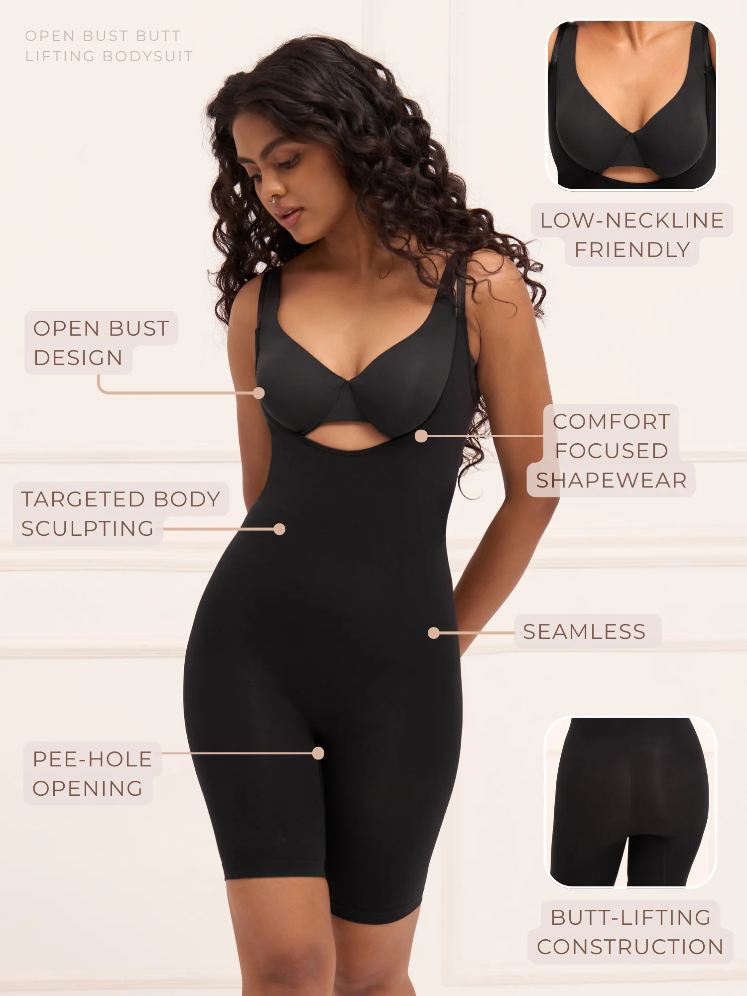 Open Bust Butt Lifting Bodysuit - Image 9