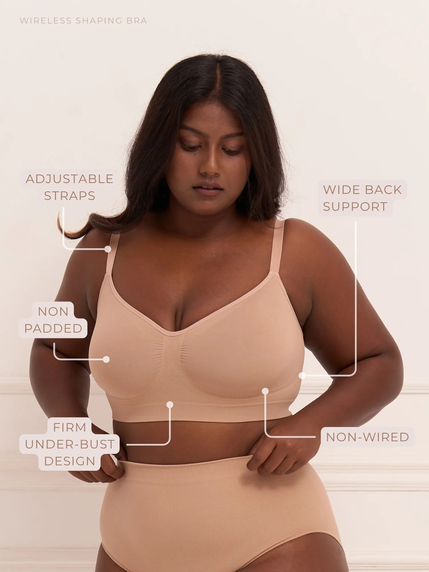 Wireless Shaping Bra - Seamless Non-Padded Wireless T Shirt Bra with Full Coverage - Image 12